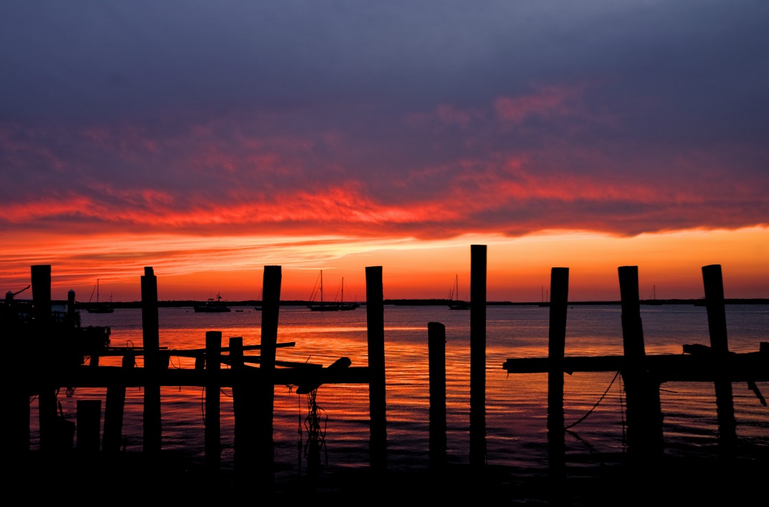 Fernandina Beach in Florida at sunset